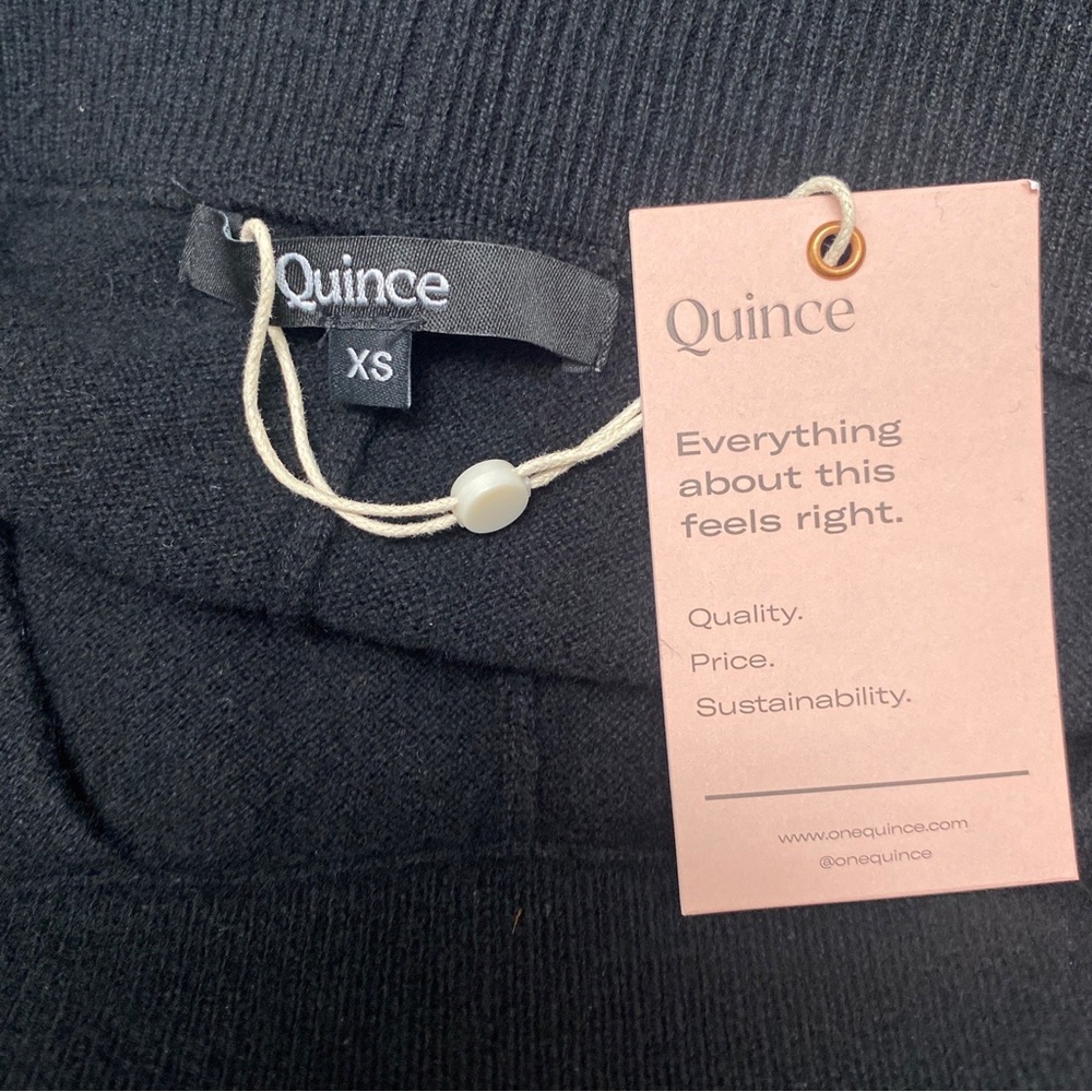 Quince Cashmere Black Mongolian Sweatpants Size XS NWT - Picture 8 of 10